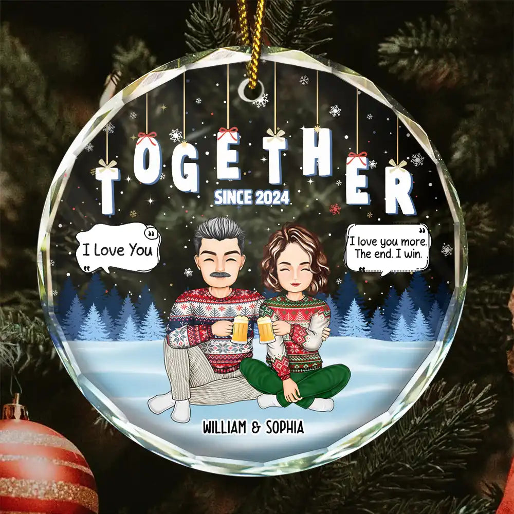 Christmas Couple Together Since - Personalized Circle Ornament