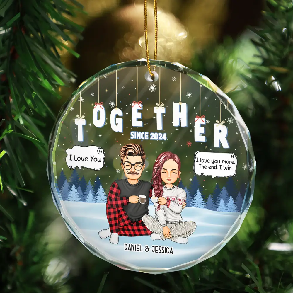 Christmas Couple Together Since - Personalized Circle Ornament