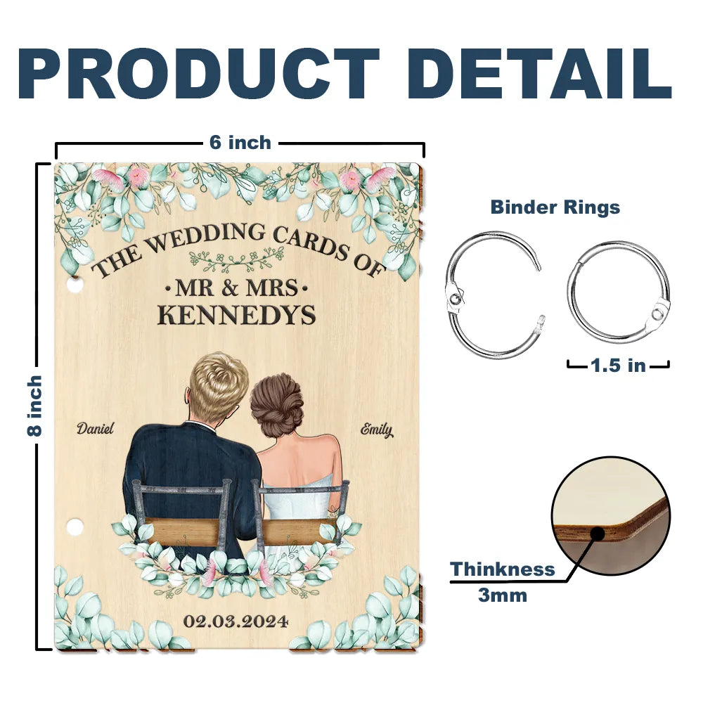 Floral Wedding Couple - Personalized Card Keeper, Card Holder