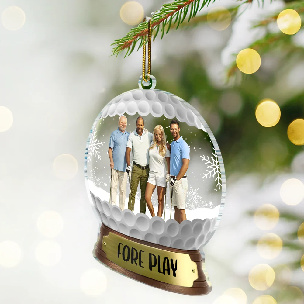 Custom Photo Golf Friends - Personalized Custom Shaped Acrylic Ornament