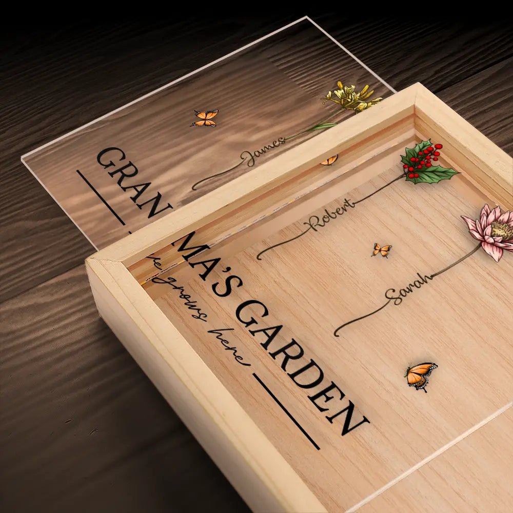 Grandma's Garden Love Grows Here - Personalized Picture Frame Light Box