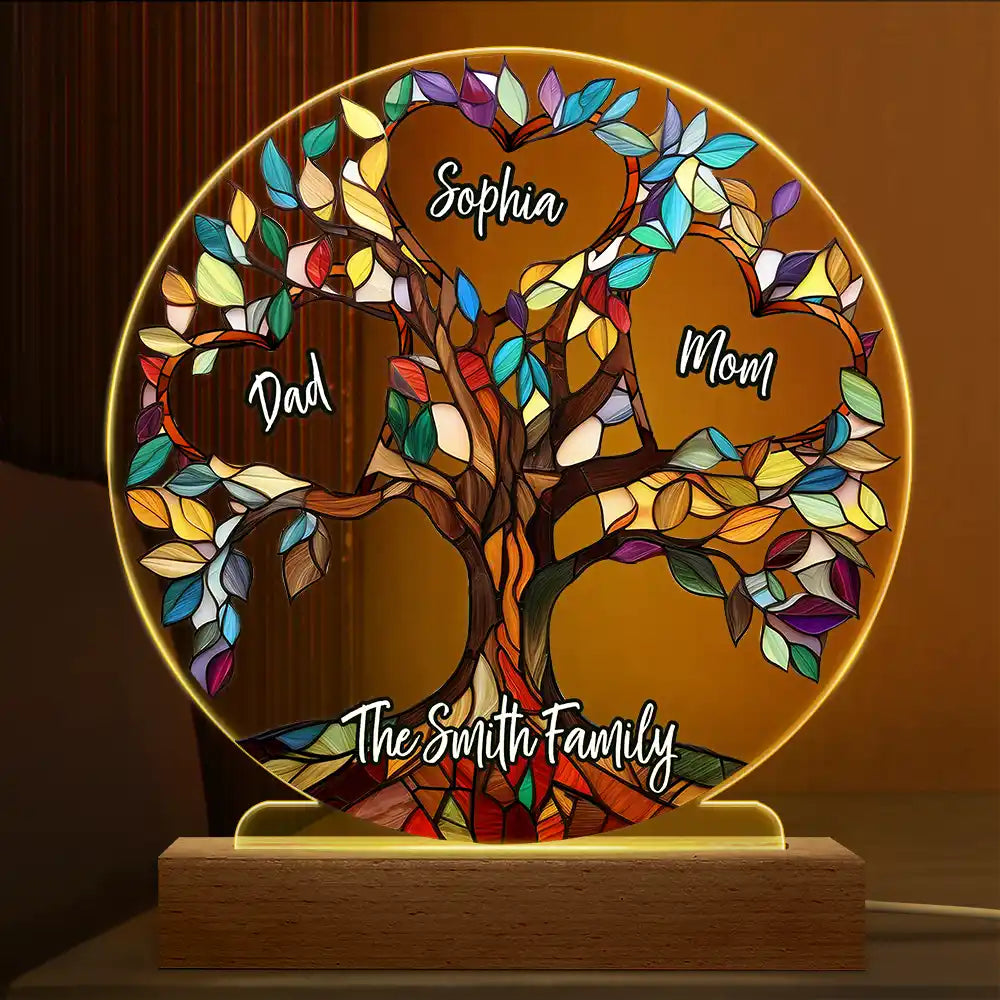 Family Unbreakable Bond Tree Of Life - Personalized 3D Led Light Wooden Base