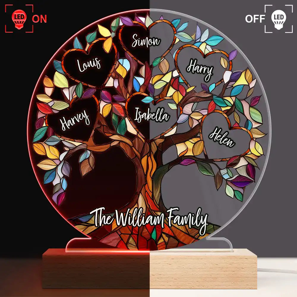 Family Unbreakable Bond Tree Of Life - Personalized 3D Led Light Wooden Base