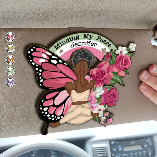 Minding My Peace - Personalized Custom Shaped Car Visor Clip