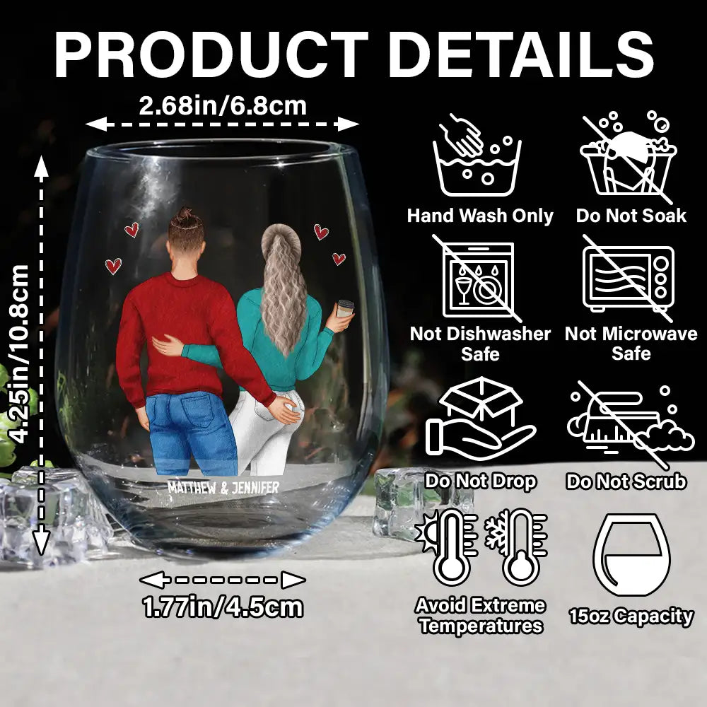 Couple After Years You're Still The Best Boyfriend - Personalized Stemless Wine Glass