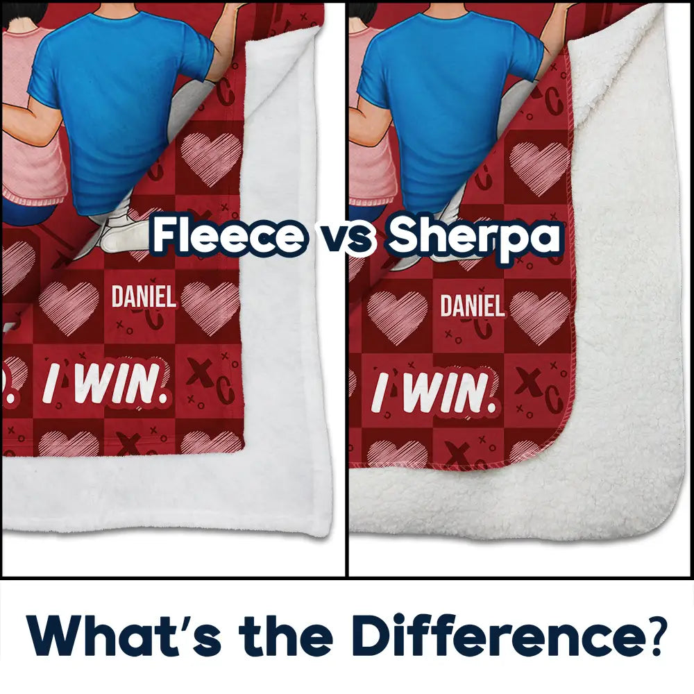Couple I Love You More The End I Win - Personalized Fleece Blanket, Sherpa Blanket
