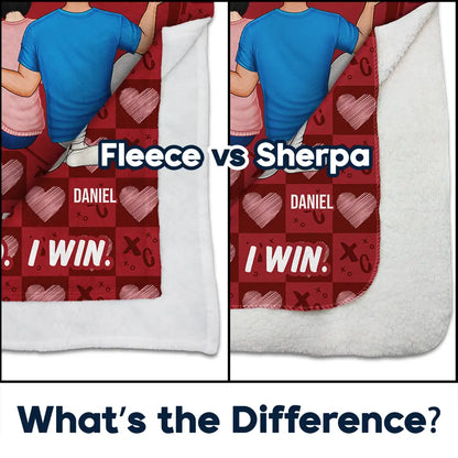 Couple I Love You More The End I Win - Personalized Fleece Blanket, Sherpa Blanket