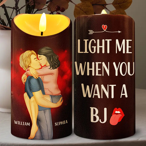 Couple Light This When You Want Me - Personalized Flameless LED Candle