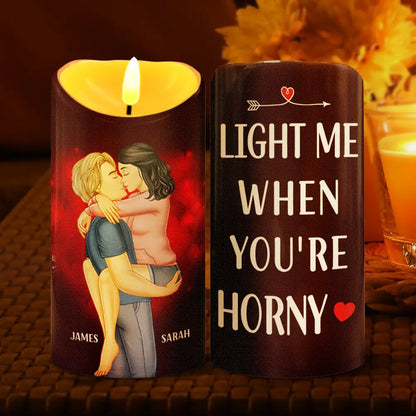 Couple Light This When You Want Me - Personalized Flameless LED Candle