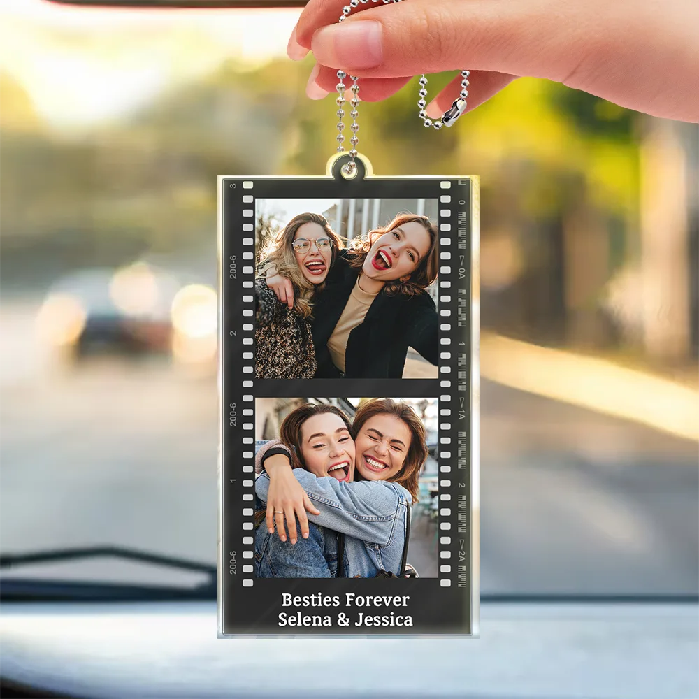 Custom Photo Couple Family Friends Camera Film Roll - Personalized Acrylic Car Hanger