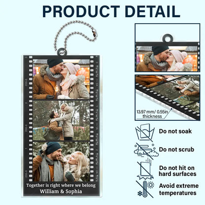 Custom Photo Couple Family Friends Camera Film Roll - Personalized Acrylic Car Hanger