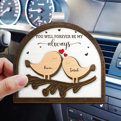 Love Birds Together Is Right Where We Belong - Personalized Custom Shaped Car Visor Clip