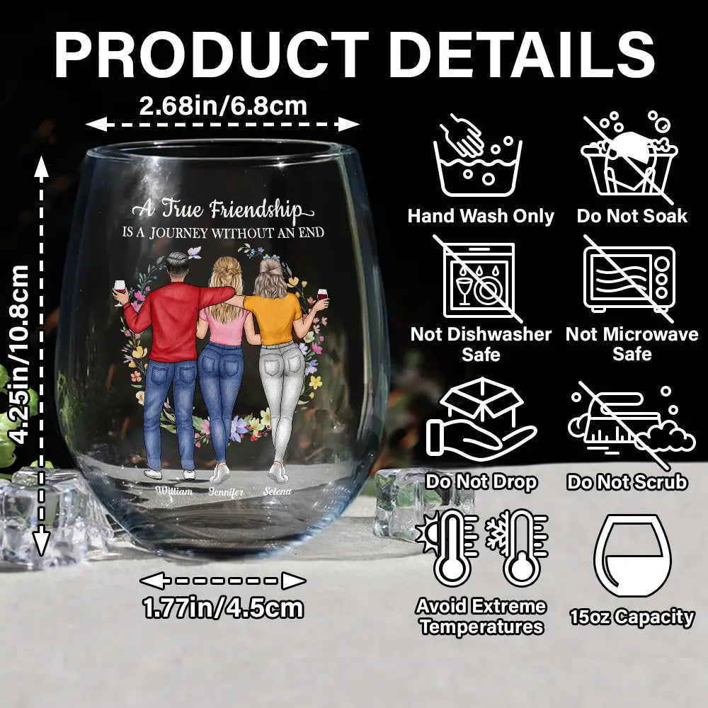 It Takes A Long Time To Grow An Old Friend - Personalized Stemless Wine Glass