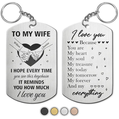 Couple Holding Hands You Are My Heart My Soul My Treasure - Personalized Aluminum Keychain