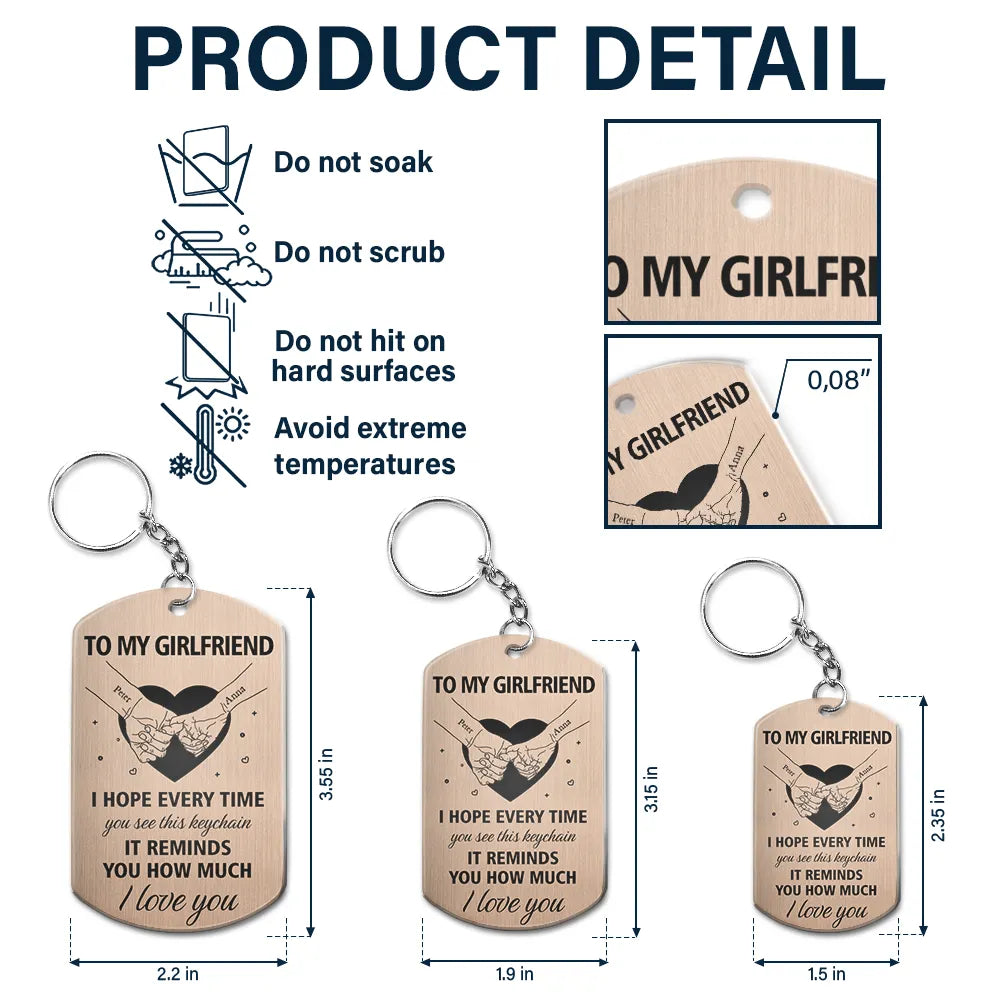 Couple Holding Hands You Are My Heart My Soul My Treasure - Personalized Aluminum Keychain