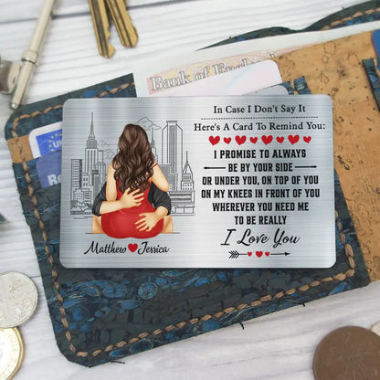 I Promise To Always Be By Your Side - Personalized Aluminum Wallet Card