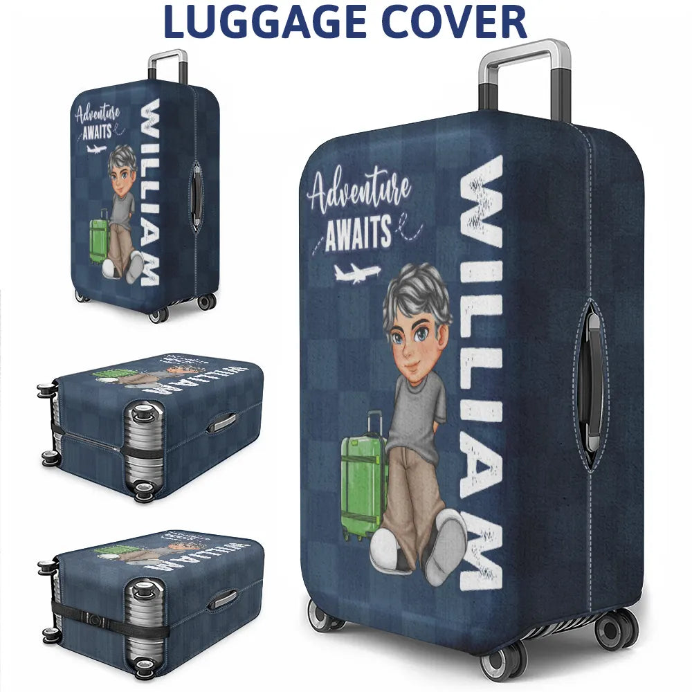Travel,Gift For Women,Gift For Men,Gift For Yourself,Happy - Collect Moments Not Things Travel Lover Y2K - Personalized Luggage Cover