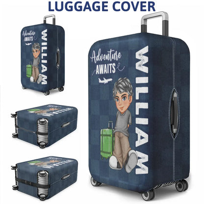 Travel,Gift For Women,Gift For Men,Gift For Yourself,Happy - Collect Moments Not Things Travel Lover Y2K - Personalized Luggage Cover