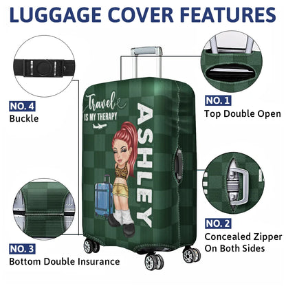 Collect Moments Not Things Travel Lover Y2K - Personalized Luggage Cover