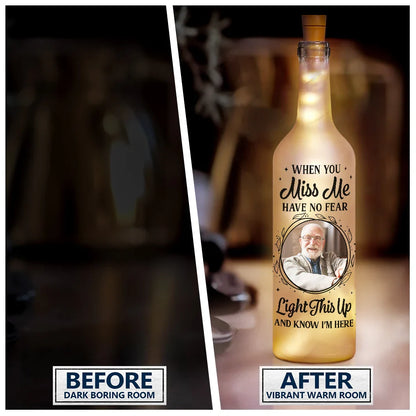 Custom Photo,Memorial,Sad - Custom Photo A Star In The Heavens - Personalized Bottle Light