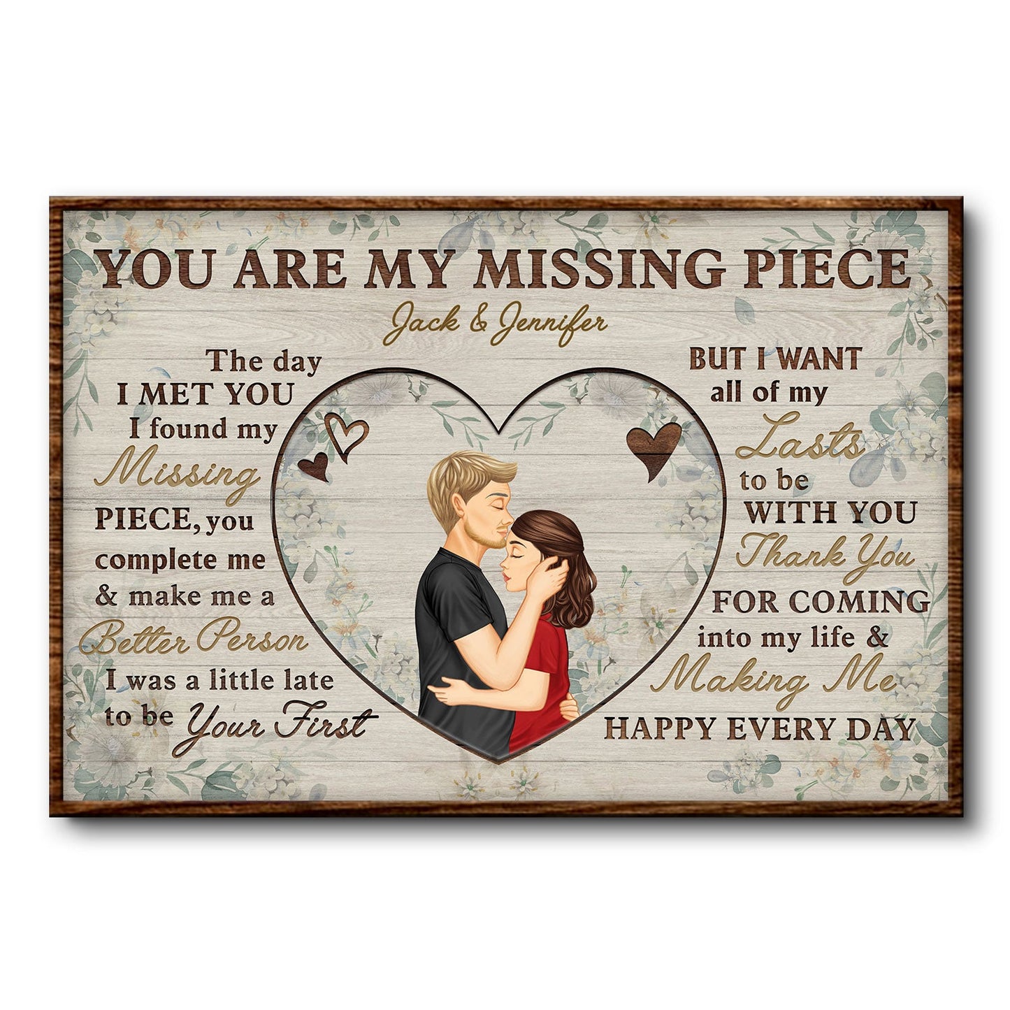 You Are My Missing Piece - Anniversary, Birthday, Home Decor Gift For Spouse, Lover, Husband, Wife, Boyfriend, Girlfriend, Couple - Personalized Custom Poster