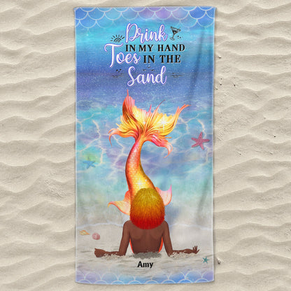 Some Girls Are Just Born With The Ocean In Their Souls - Birthday Gift For BFF, Besties, Beach, Mermaid Lovers - Personalized Custom Beach Towel