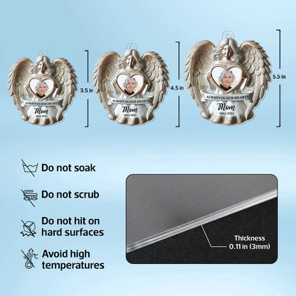 Angel Among Us Upload Photo Memorial Acrylic Ornament, 2024 Personalized 3D Effect Memorial Ornament, Heartfelt Memorial Keepsake For Your Loved One