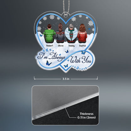 Sky Infinity Heart I Am Always With You Christmas Family Memorial Remembrance Gift Personalized Acrylic Ornament