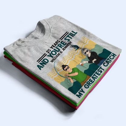 My Greatest Catch Husband Wife Fishing Couple - Personalized Custom T Shirt