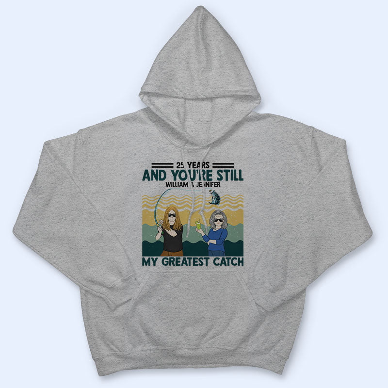 My Greatest Catch Husband Wife Fishing Couple - Personalized Custom T Shirt