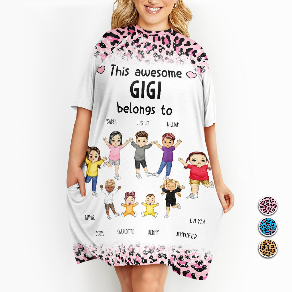 This Belongs To - Gift For Grandma, Mommy - Personalized Women's Sleep Tee