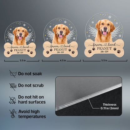 Personalized Dog Memorial Ornament, Custom Dog Photo Christmas Ornament, Pet Memorial Keepsake, Forever Loved Sympathy Gift