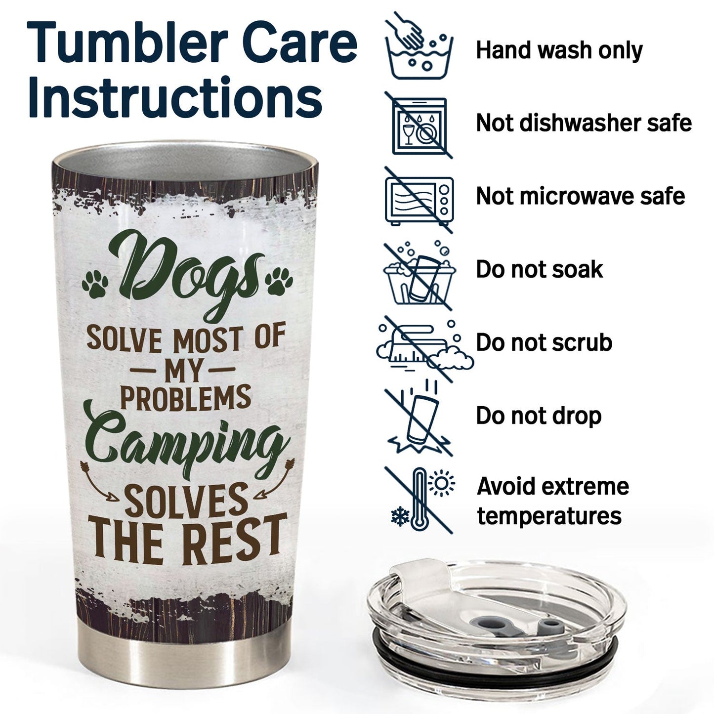 Camping Girl Her Dog & Her Camper - Gift For Camping Lovers - Personalized Custom Tumbler