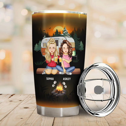 Camping Best Friends Apparently We Are Trouble When We Are Together - Gift For Camping Lovers - Personalized Custom Tumbler