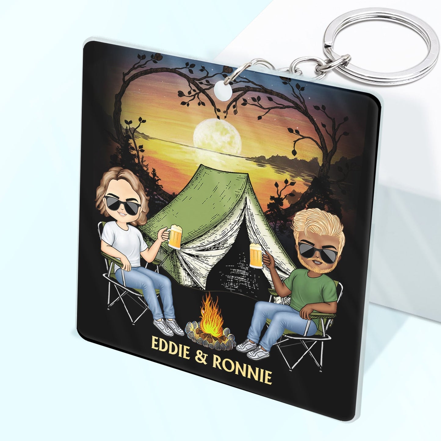 I Wish I Could Turn Back The Clock Camping - Anniversary, Birthday Gift For Spouse, Husband, Wife, Boyfriend, Girlfriend, Campers - Personalized Custom Acrylic Keychain