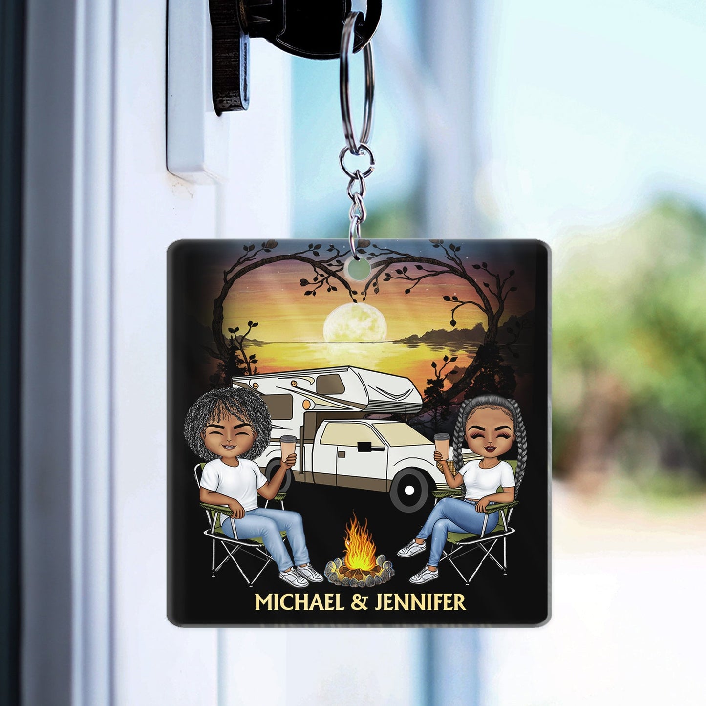 I Wish I Could Turn Back The Clock Camping - Anniversary, Birthday Gift For Spouse, Husband, Wife, Boyfriend, Girlfriend, Campers - Personalized Custom Acrylic Keychain