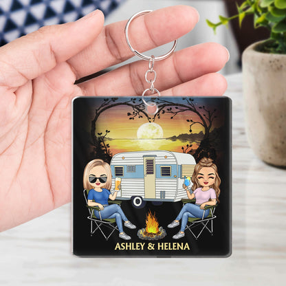 I Wish I Could Turn Back The Clock Camping - Anniversary, Birthday Gift For Spouse, Husband, Wife, Boyfriend, Girlfriend, Campers - Personalized Custom Acrylic Keychain