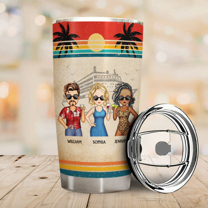 Life Is Better On A Cruise With Best Friends Vintage - Traveling, Vacation, Anniversary, Birthday Gift For Besties - Personalized Custom Tumbler