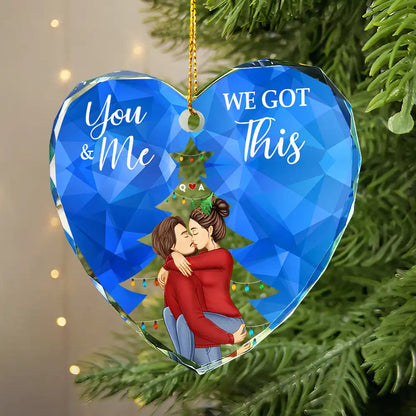 From Our First Kiss Till Our Last Breath Christmas Couple - Personalized Custom Shaped Acrylic Ornament