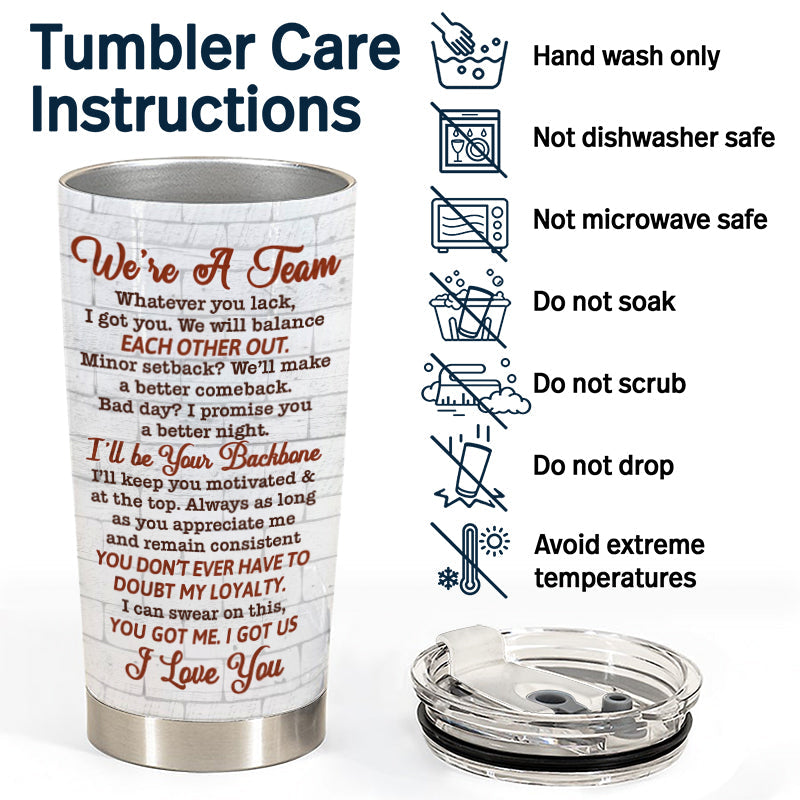 Couple We're A Team - Personalized Custom Tumbler