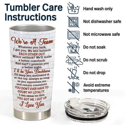 Couple We're A Team - Personalized Custom Tumbler