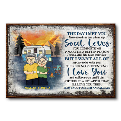 The Day I Met You Husband Wife - Gift For Camping Couple - Personalized Custom Poster