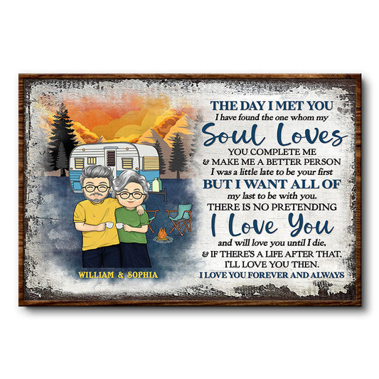 The Day I Met You Husband Wife - Gift For Camping Couple - Personalized Custom Poster