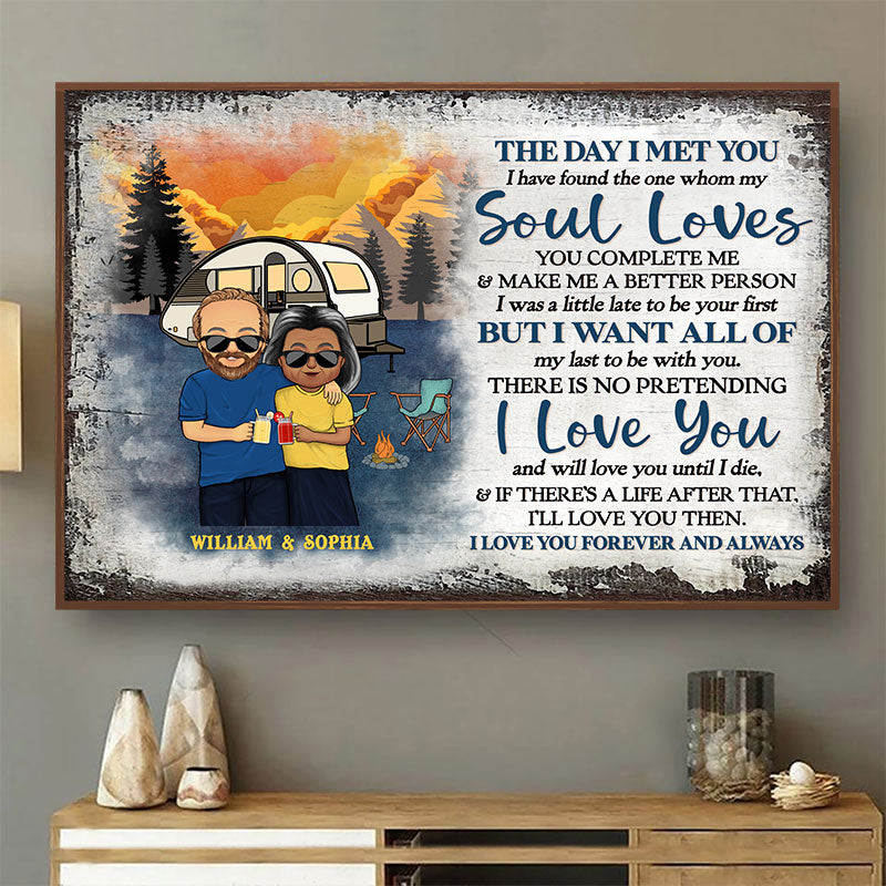 The Day I Met You Husband Wife - Gift For Camping Couple - Personalized Custom Poster