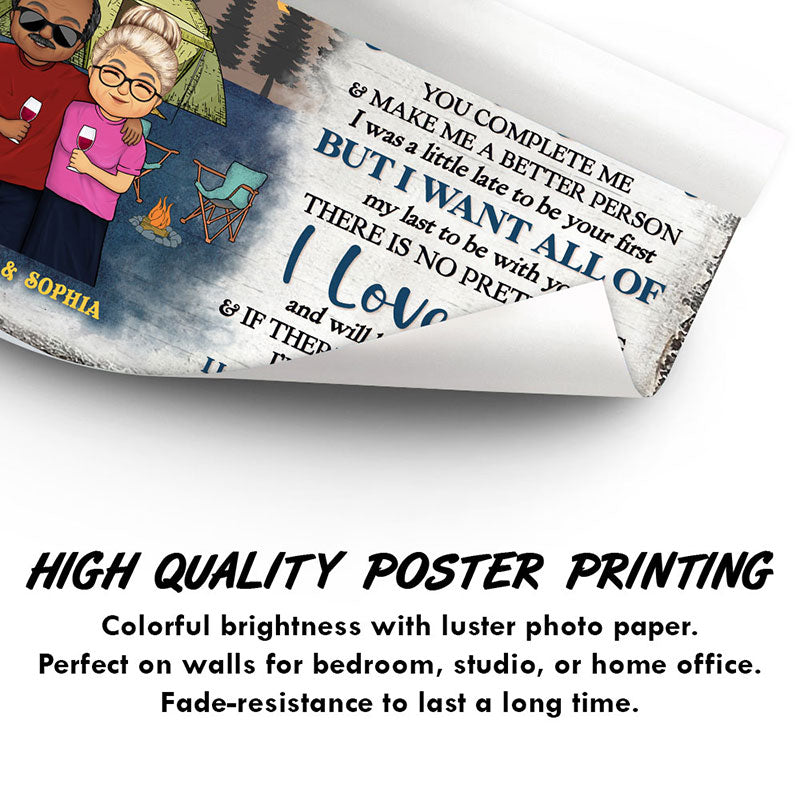 The Day I Met You Husband Wife - Gift For Camping Couple - Personalized Custom Poster