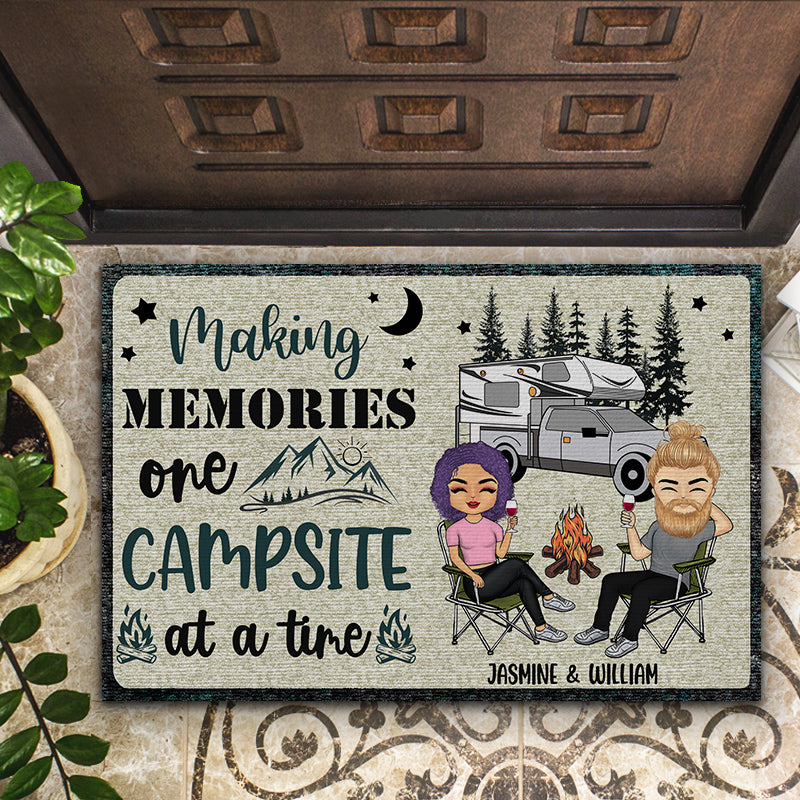 Making Memories One Campsite - Gift For Camping Lovers - Personalized Custom Doormat