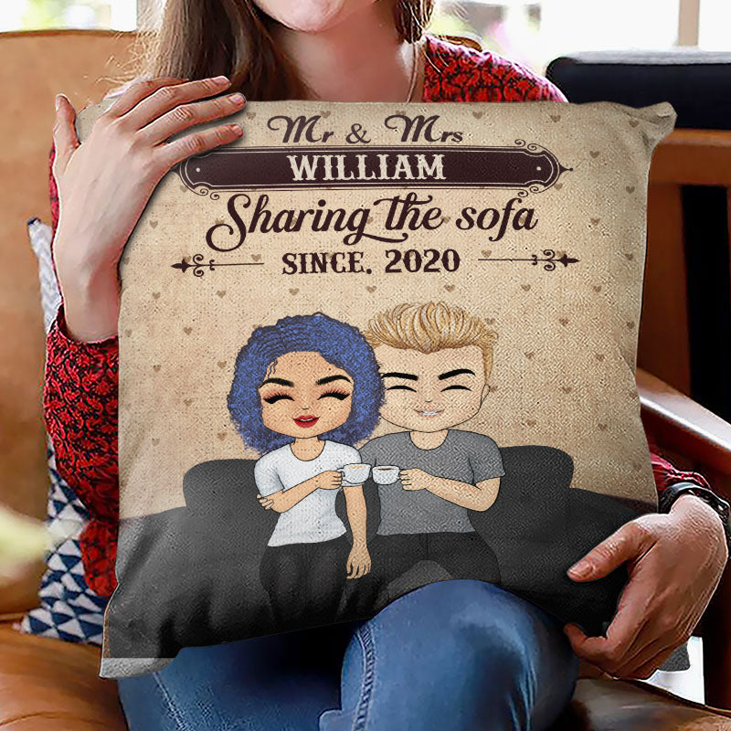 Sharing The Sofa Together - Couple Gift - Personalized Custom Pillow