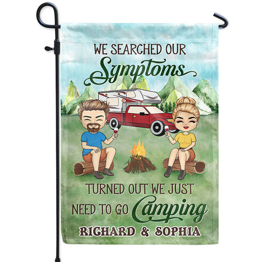 Camping Symptoms - Couple Gift - Personalized Custom Flag