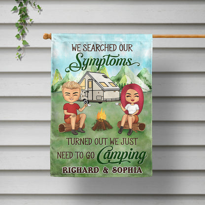 Camping Symptoms - Couple Gift - Personalized Custom Flag