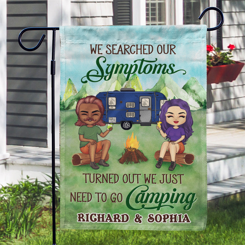 Camping Symptoms - Couple Gift - Personalized Custom Flag